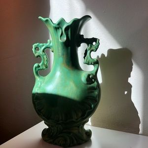 Vintage Art Nouveau Drip Glaze Vase Signed by Potter